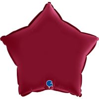 Star 18" Satin Cherry Foil Balloon GRABO Flat