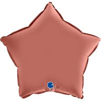 Star 18" Satin Rose Gold Foil Balloon GRABO Flat