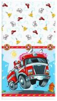 Fast Fire Engine Plastic Tablecover - Bulk buy 48 units