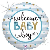 Baby Boy Stripes 18" Foil Balloon 