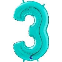26" Tiffany No. 3 - Number Foil Balloon