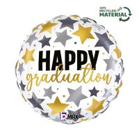 Graduation Metallic Stars - 18" Foil Balloon