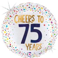 Cheers To 75 Years 18" Foil Balloon