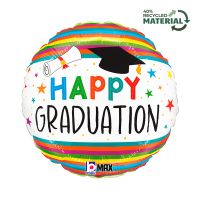 Graduation Fun Stripes - 18" Foil Balloon