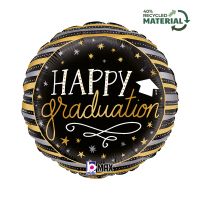 Satin Metallic Graduation Stripes - 18" Foil Balloon