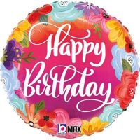 Birthday Bright Flowers - 18" Foil Balloon