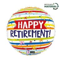Happy Retirement Stripes - 18" Foil Balloon