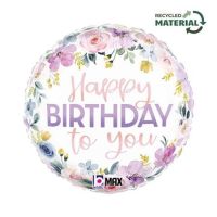 Floral Watercolor Birthday - 18" Foil Balloon