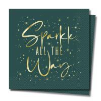 Sparkle All the Way Green Christmas Napkins 20ct