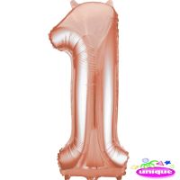 34" Rose Gold No. 1 - Number Foil Balloon