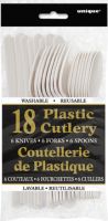 Bright White Plastic Cutlery Assorted 18 CT.