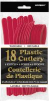 Ruby Red Plastic Cutlery Assorted