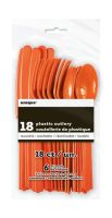 Pumpkin Orange Plastic Cutlery 18 CT.