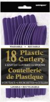 Deep Purple Plastic Cutlery Assorted 18 CT.