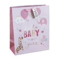 Hello Baby Girl Large Gift Bags 6ct