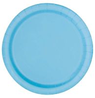 Powder Blue 9" Round Plates 16 CT.
