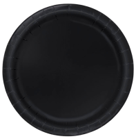 Midnight Black 9'' Round Plates 16 CT.