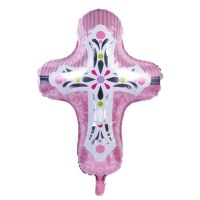 Pink Cross 27" Foil Balloon Unpackaged