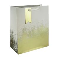 Cream Gold Distressed Large Gift Bag 6ct