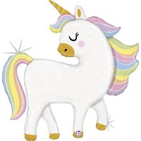 Glittery Pastel Magical Unicorn 48" Foil Balloon