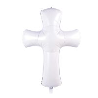 White Cross 30" Foil Balloon Unpackaged 