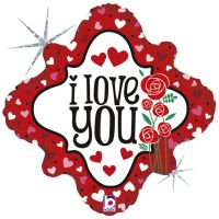 I Love You Hearts & Roses 18" Foil Balloon