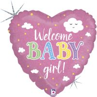 Welcome Baby Girl 18" Foil Balloon