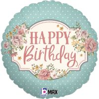 Happy Birthday Vintage 18" Foil Balloon GRABO