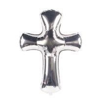 Silver Cross 30" Foil Balloon Unpackaged