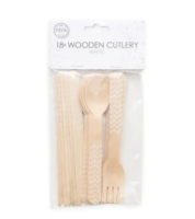 Wooden Cutlery FSC - White 18 PCS 