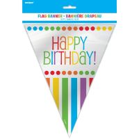 Rainbow Birthday Flag Banner 12FT