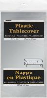 Silver Plastic Tablecover 54"x108"