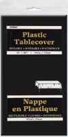 Midnight Black Plastic Tablecover 54"x108"