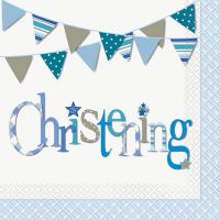 Christening Blue Luncheon Napkins 16CT.