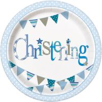 Christening Blue 9"; Plates 8CT.