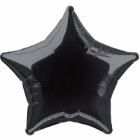 20" Star Shape Black Foil Balloons Pack of 12 UNIQUE