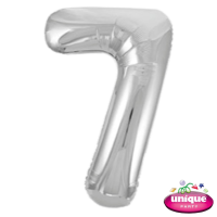 34" Silver No. 7 - Number Foil Balloon