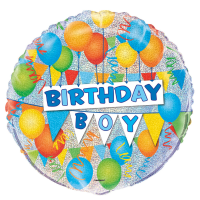 Happy Birthday Boy 18" Prismatic Foil Balloon