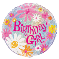 Happy Birthday Girl 18" Prismatic Foil Balloon