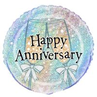 18" Happy Anniversary Prismatic Foil Balloon