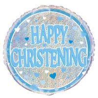 Happy Christening Blue - 18" Foil Balloon
