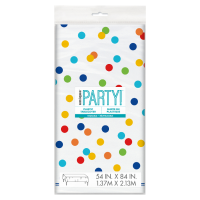 Rainbow Polka Dot Tablecover 1ct