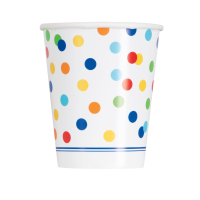 Rainbow Polka Dot 9oz Cups 8CT