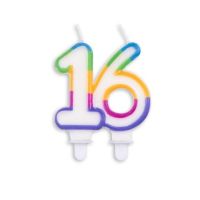 Age 16 Multicolour Candle 1pc