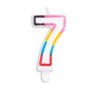 Numeral 7 Multicolour Candle (Box of 12)