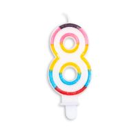 Numeral 8 Multicolour Candle (Box of 12)