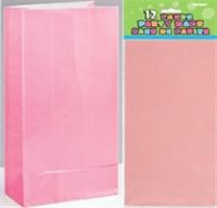 Paper Party Bags Pastel Pink 12ct