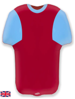 24" Sports Shirt Blue & Claret Metallic Super Shape Foil Balloon