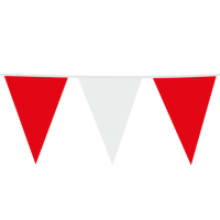 Red & White Giant Flag Banner Bunting PE 10M 