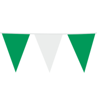 Green & White Giant Flag Banner Bunting PE 10M 